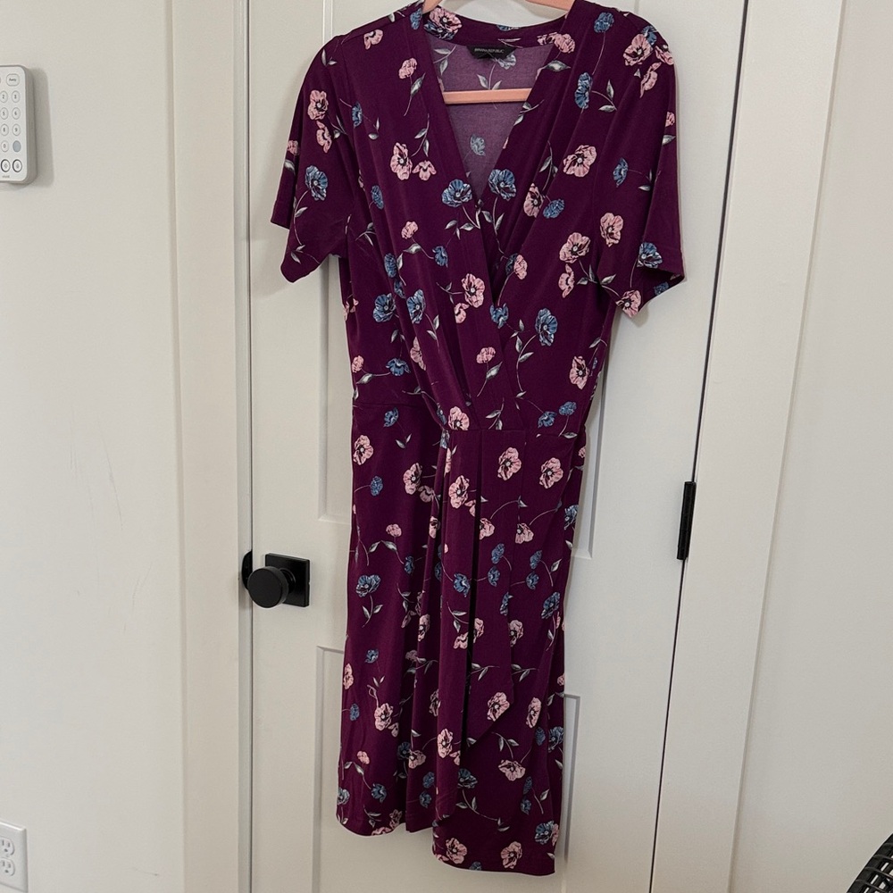 Banana Republic Purple Floral Midi Dress